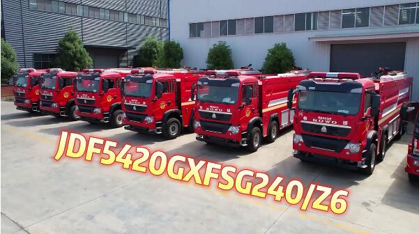 湖北江南：国六豪沃24吨消防车批量发车消防总队！